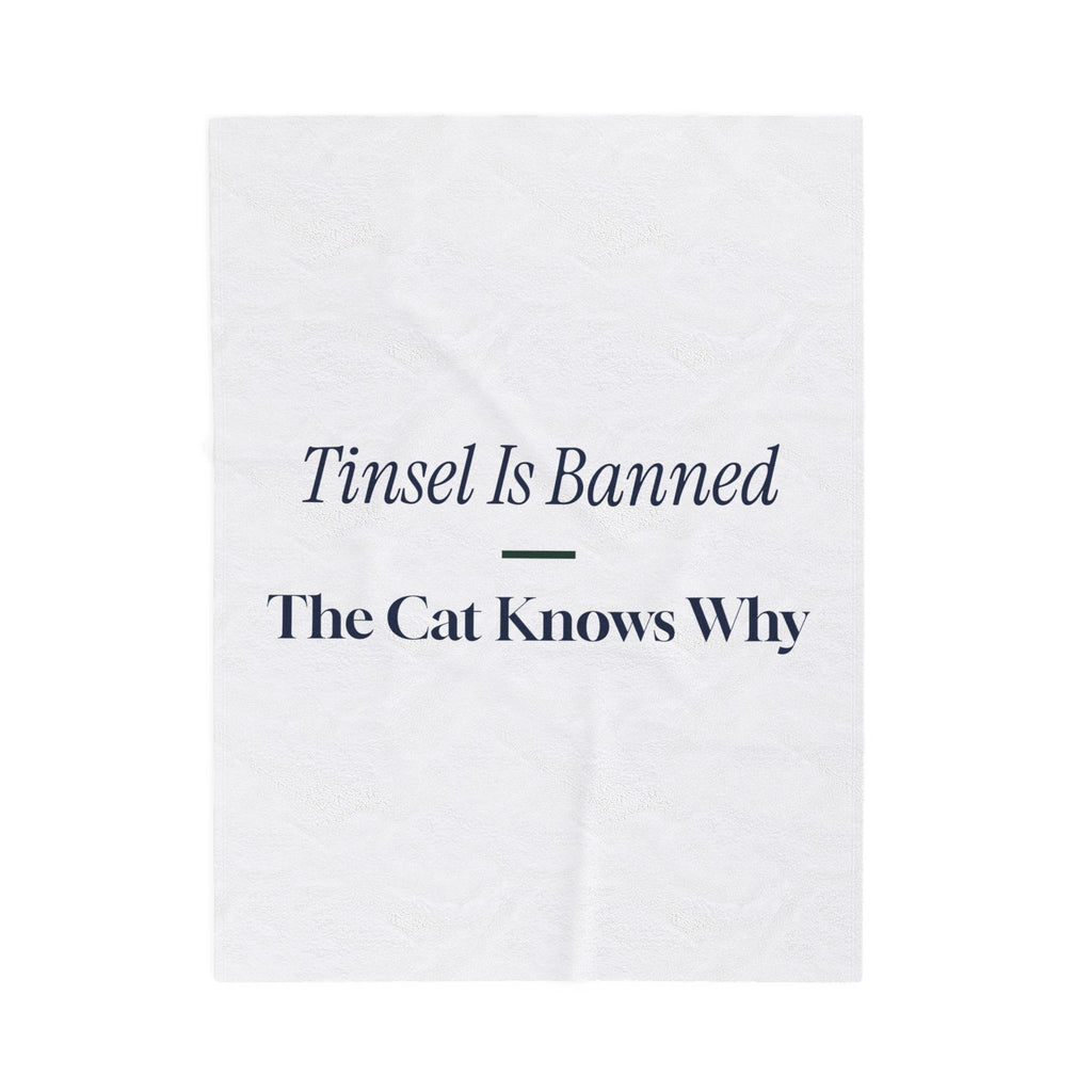 Funny Christmas Throw Blanket Tinsel Is Banned The Cat Knows Why