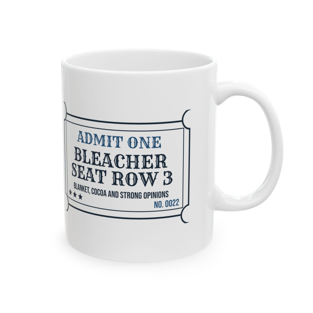Funny Football Dad Coffee Mug Bleacher Seat Row 3 Ticket
