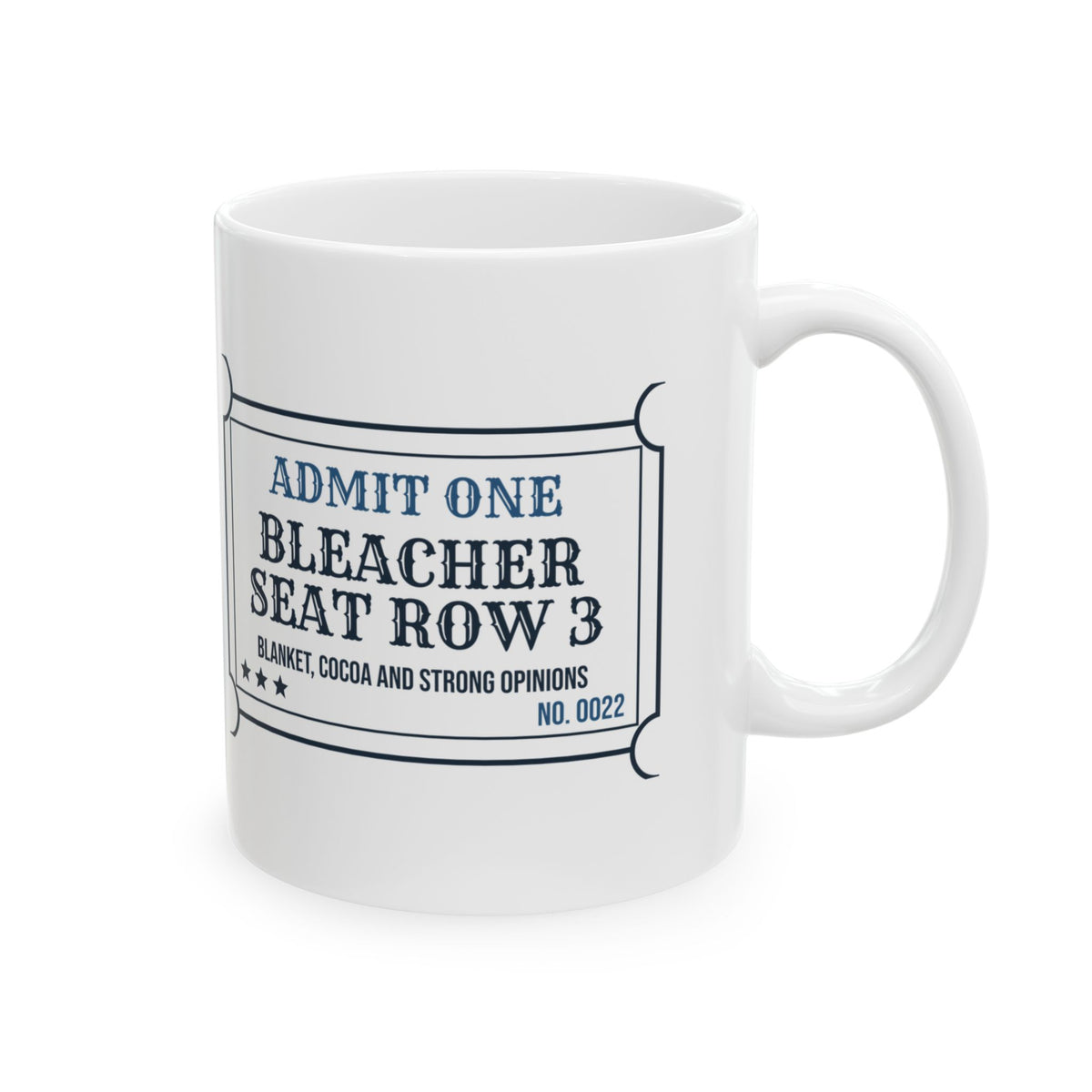 Funny Football Dad Coffee Mug Bleacher Seat Row 3 Ticket