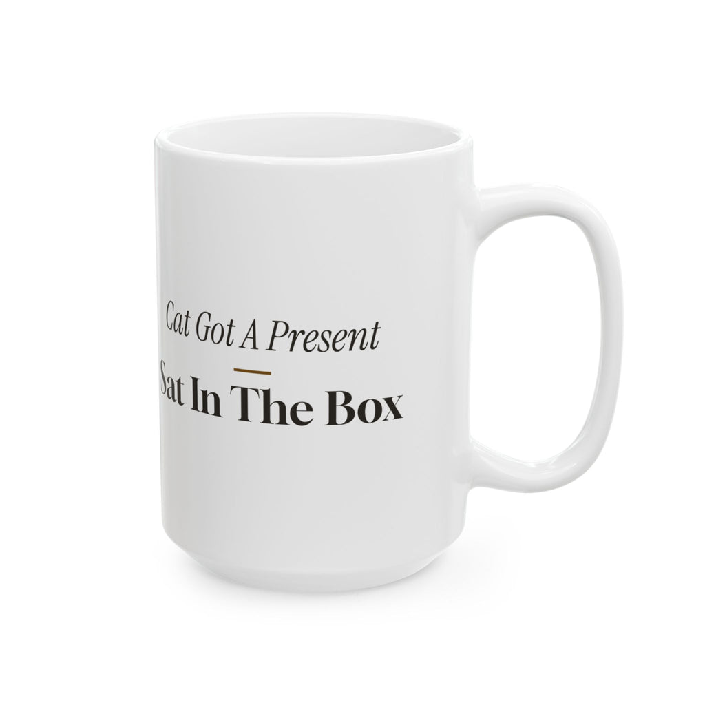 Funny Christmas Cat Coffee Mug The Cat Sat In The Box Instead