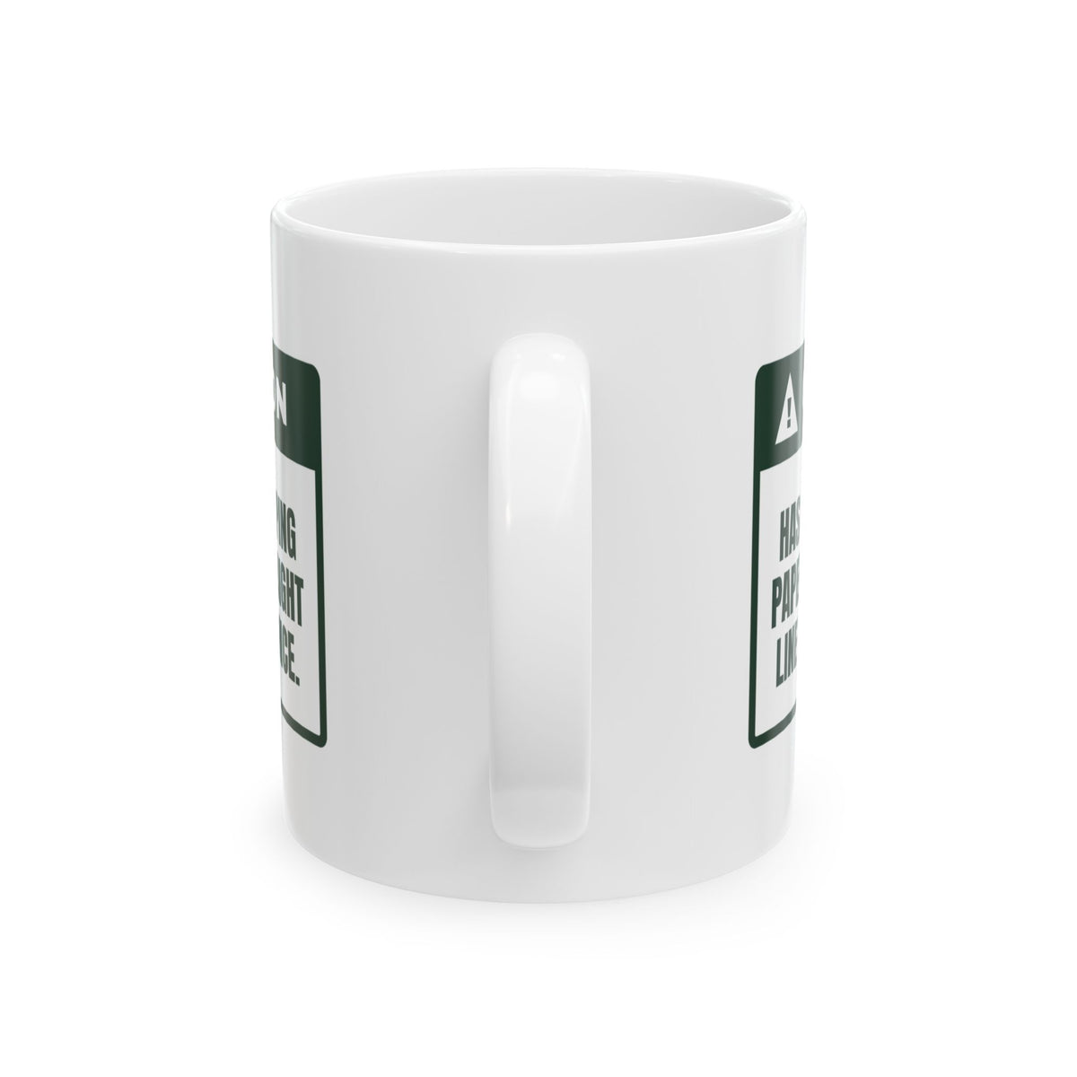 Funny Christmas Wrapping Paper Coffee Mug Cut The Paper Straight Once
