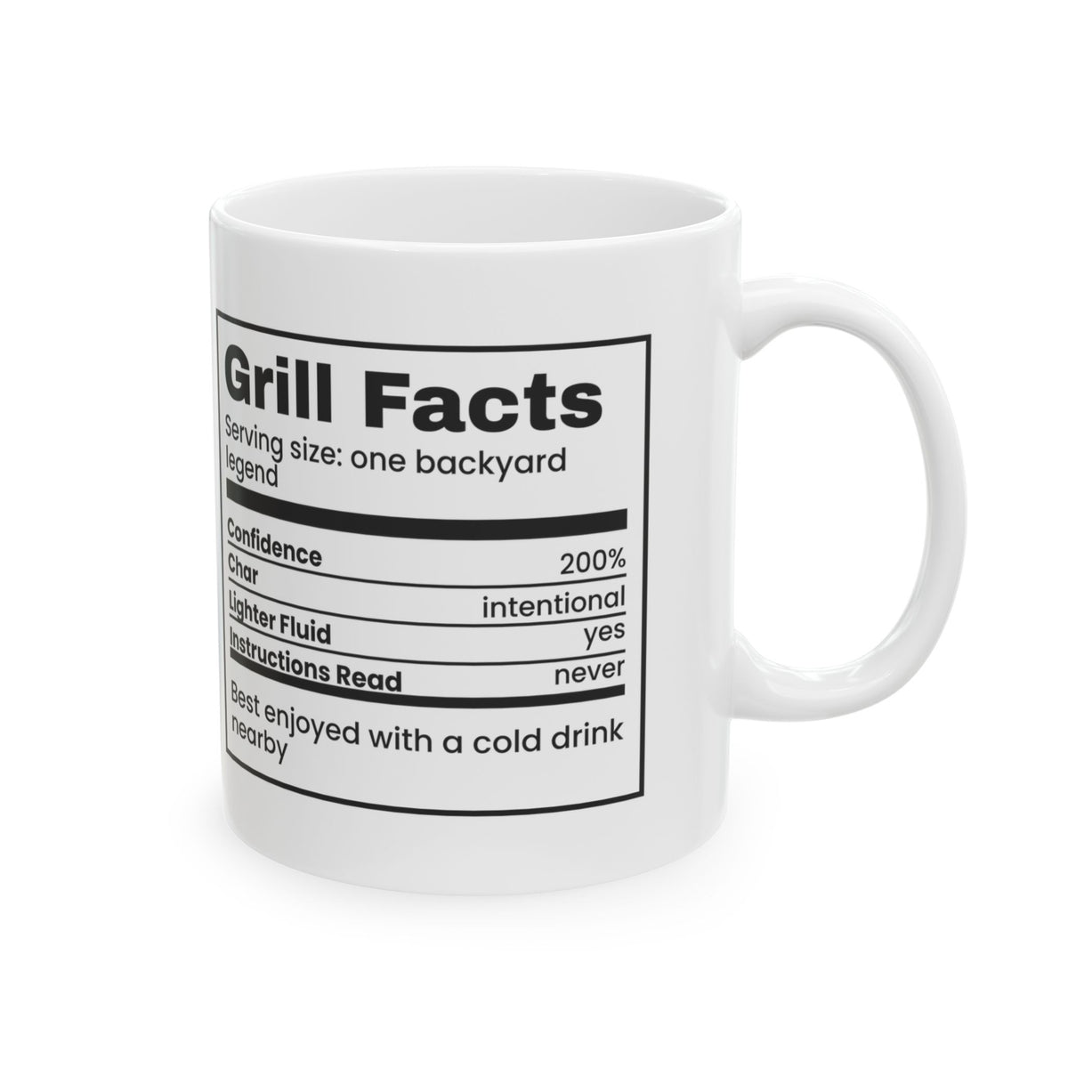Grill Facts Nutrition Coffee Mug For Dad