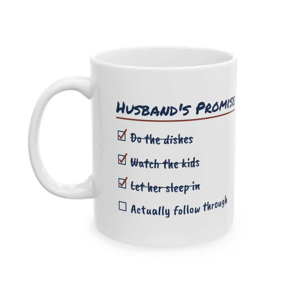 Funny Wife Coffee Mug Husbands Promise Checklist For Wife