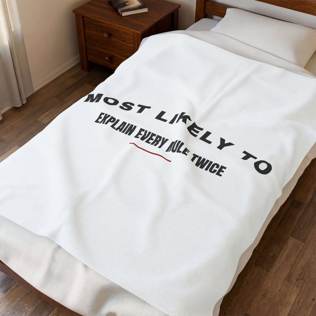 Funny Christmas Throw Blanket Most Likely To Explain Every Rule Twice