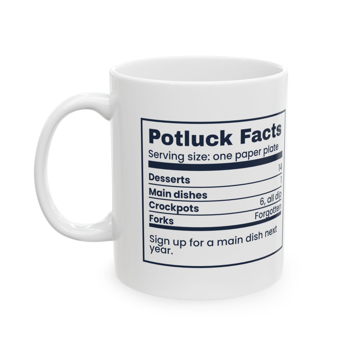 Funny Office Christmas Potluck Coffee Mug Potluck Nutrition Facts
