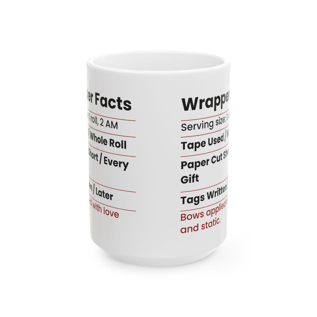Funny Family Christmas Coffee Mug Wrapper Facts Nutrition Label