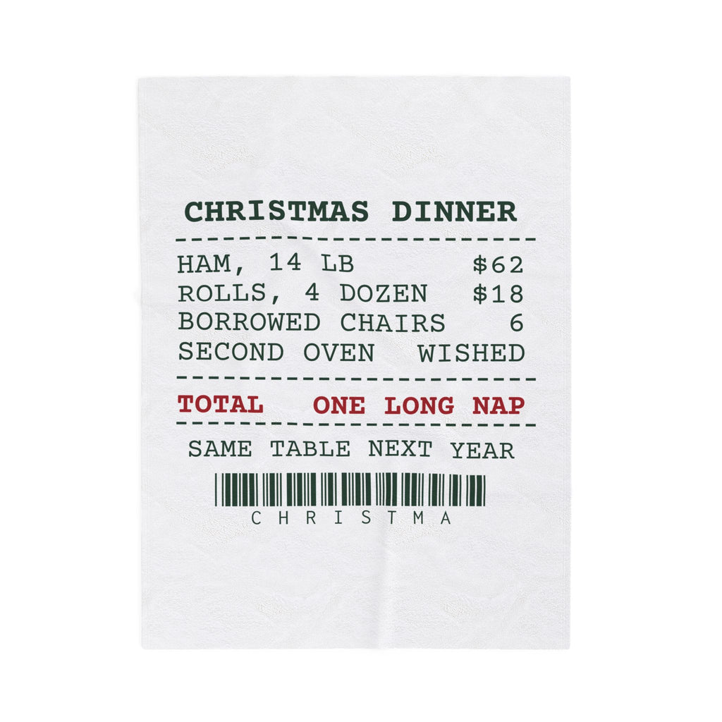 Funny Christmas Host Throw Blanket Christmas Dinner Receipt For Hosts