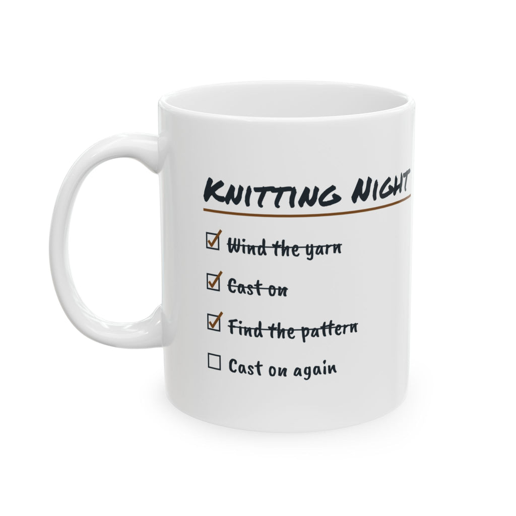 Funny Knitting Mug Find The Pattern Cast On Again Checklist For Knitters