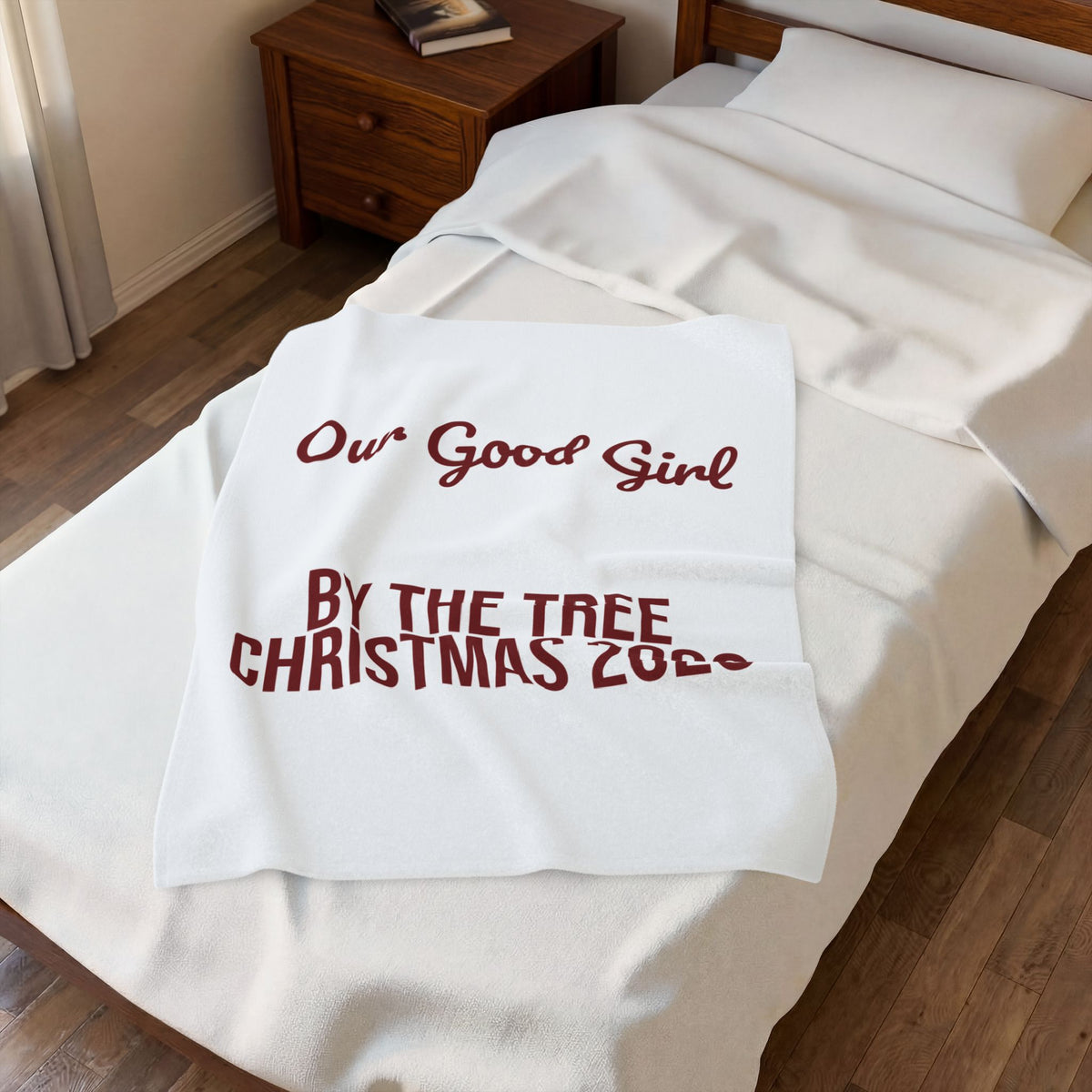 Christmas Throw Blanket Our Good Girl By The Tree 2026 For Dog Moms