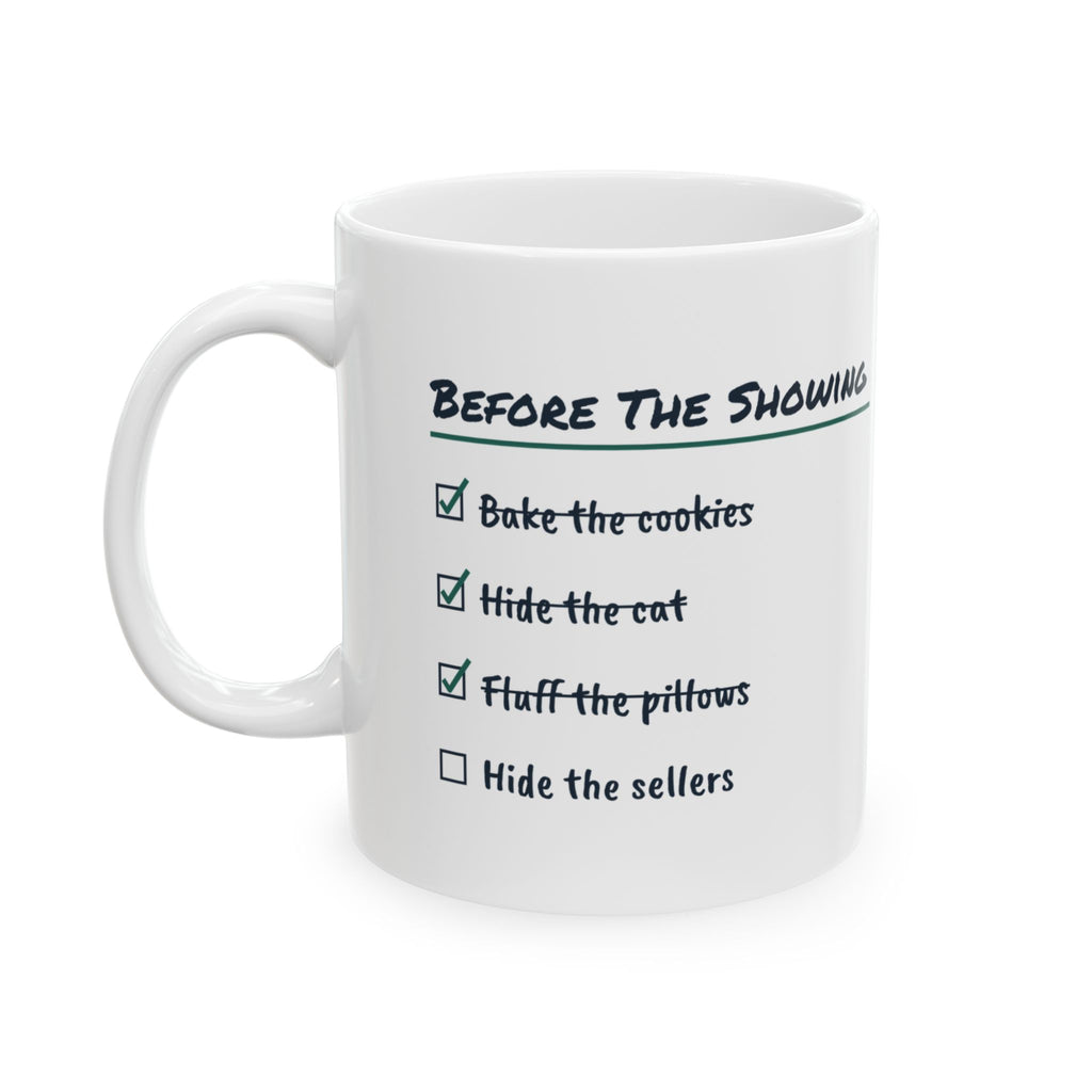 Funny Real Estate Agent Coffee Mug Before The Showing Checklist