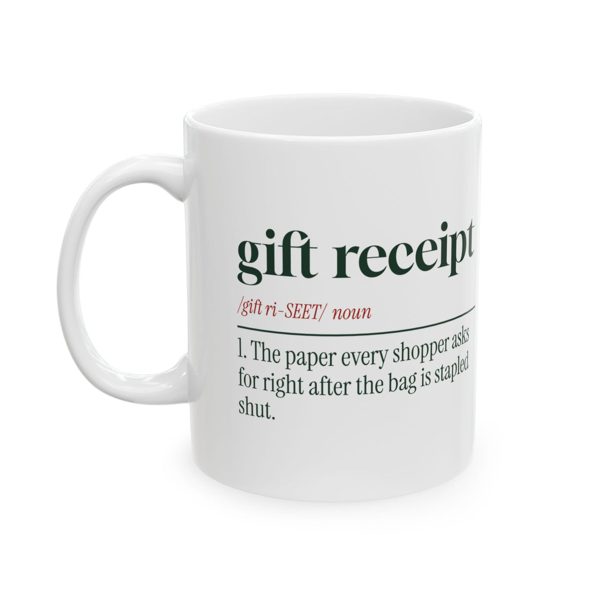 Funny Retail Christmas Coffee Mug Gift Receipt Definition For Cashiers
