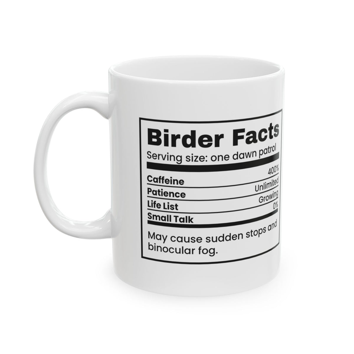 Birder Coffee Mug Birder Facts Caffeine 400%