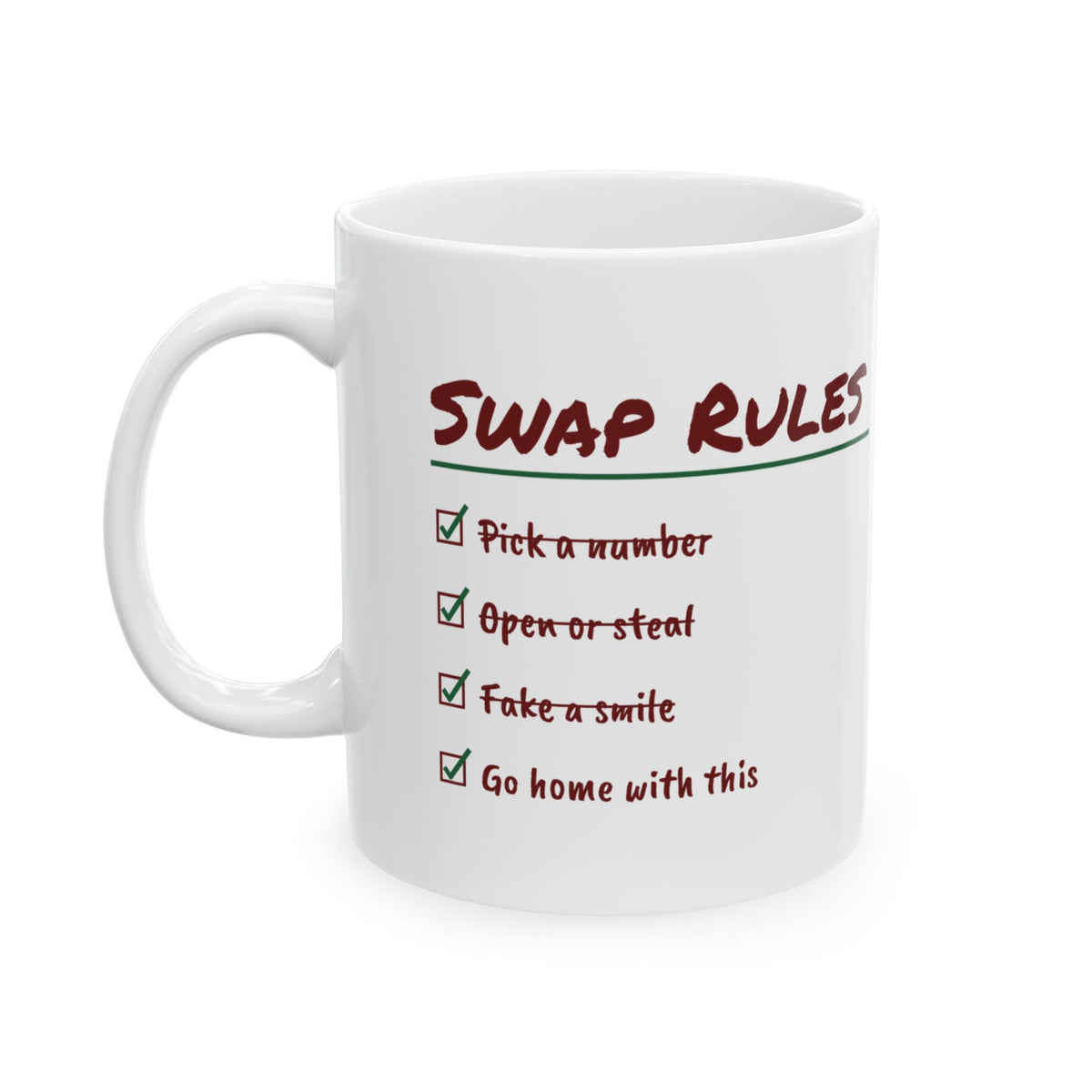 Funny White Elephant Coffee Mug Fake A Smile Go Home With This
