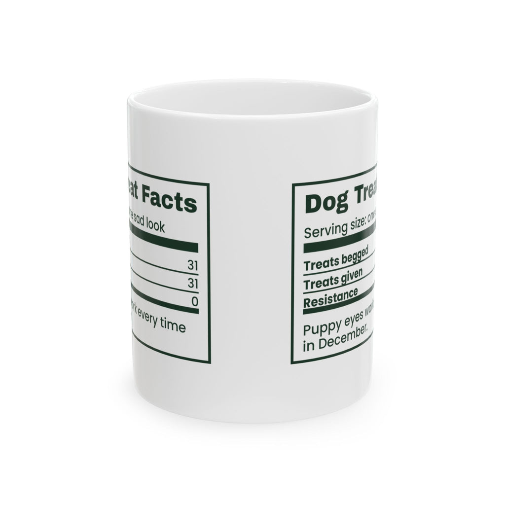 Funny Christmas Dog Coffee Mug Dog Treat Nutrition Facts Label