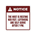 Funny Christmas Hostess Sticker Host Is Resting Notice