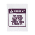 Funny Christmas Mom Throw Blanket Mom Knows Which Closet You Do Not