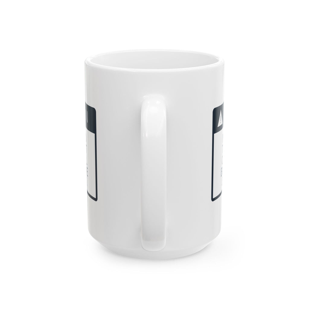 Funny Construction Worker Coffee Mug Measured Twice Caution Sign
