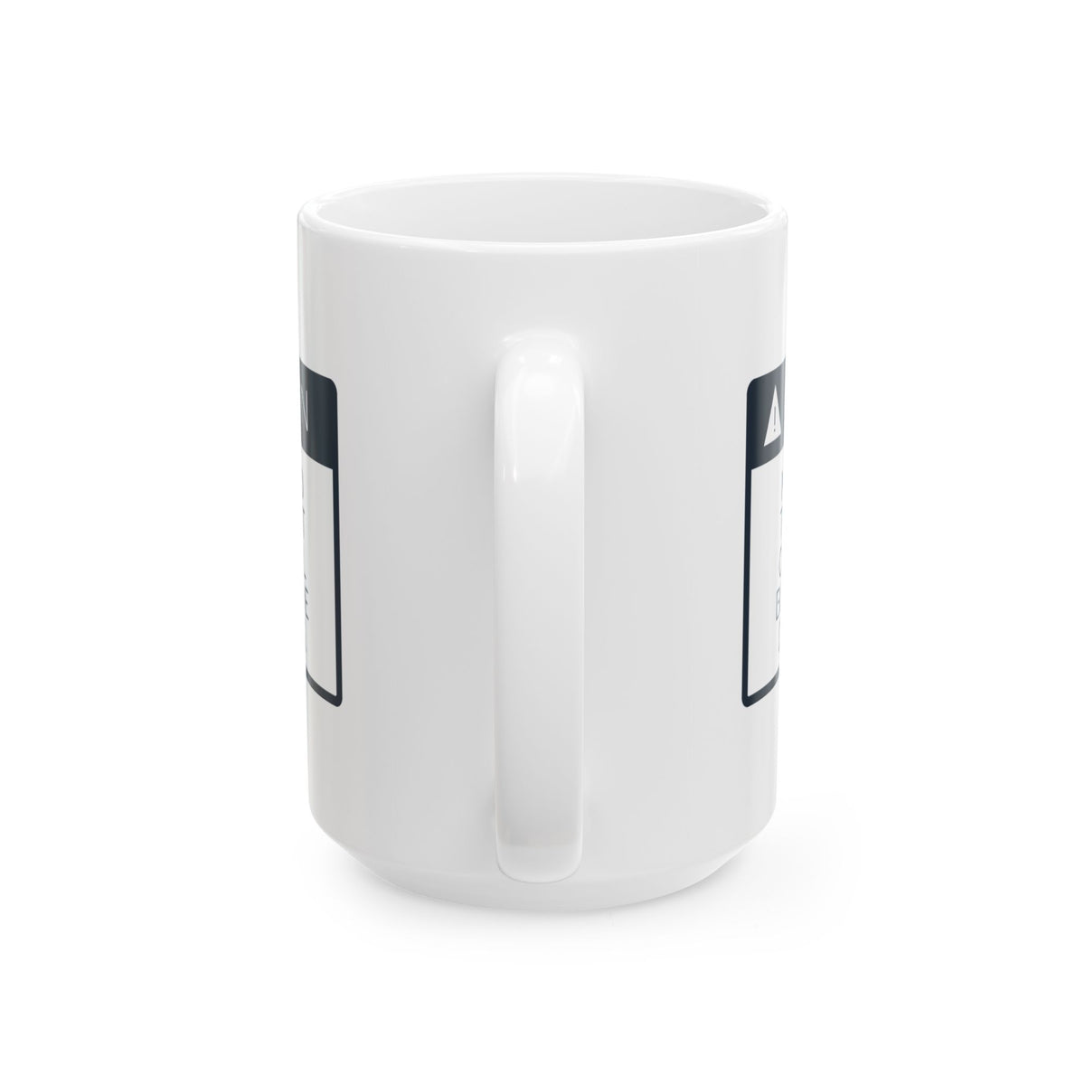 Funny Construction Worker Coffee Mug Measured Twice Caution Sign