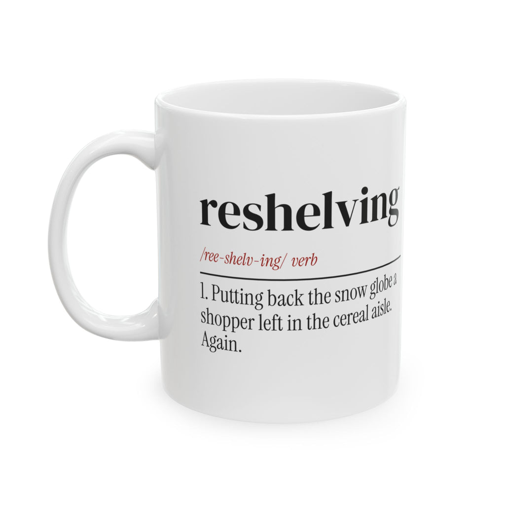 Funny Christmas Coffee Mug Reshelving Dictionary Retail Worker