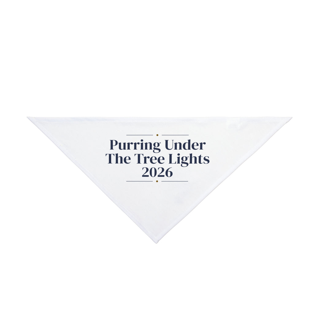 Christmas Dog Bandana Purring Under The Tree Lights 2026 For Cat Lovers