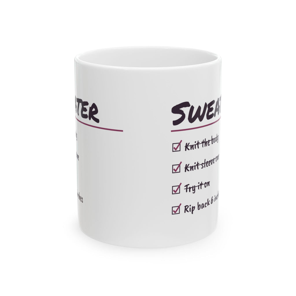 Funny Knitting Coffee Mug Try It On Rip Back Six Inches