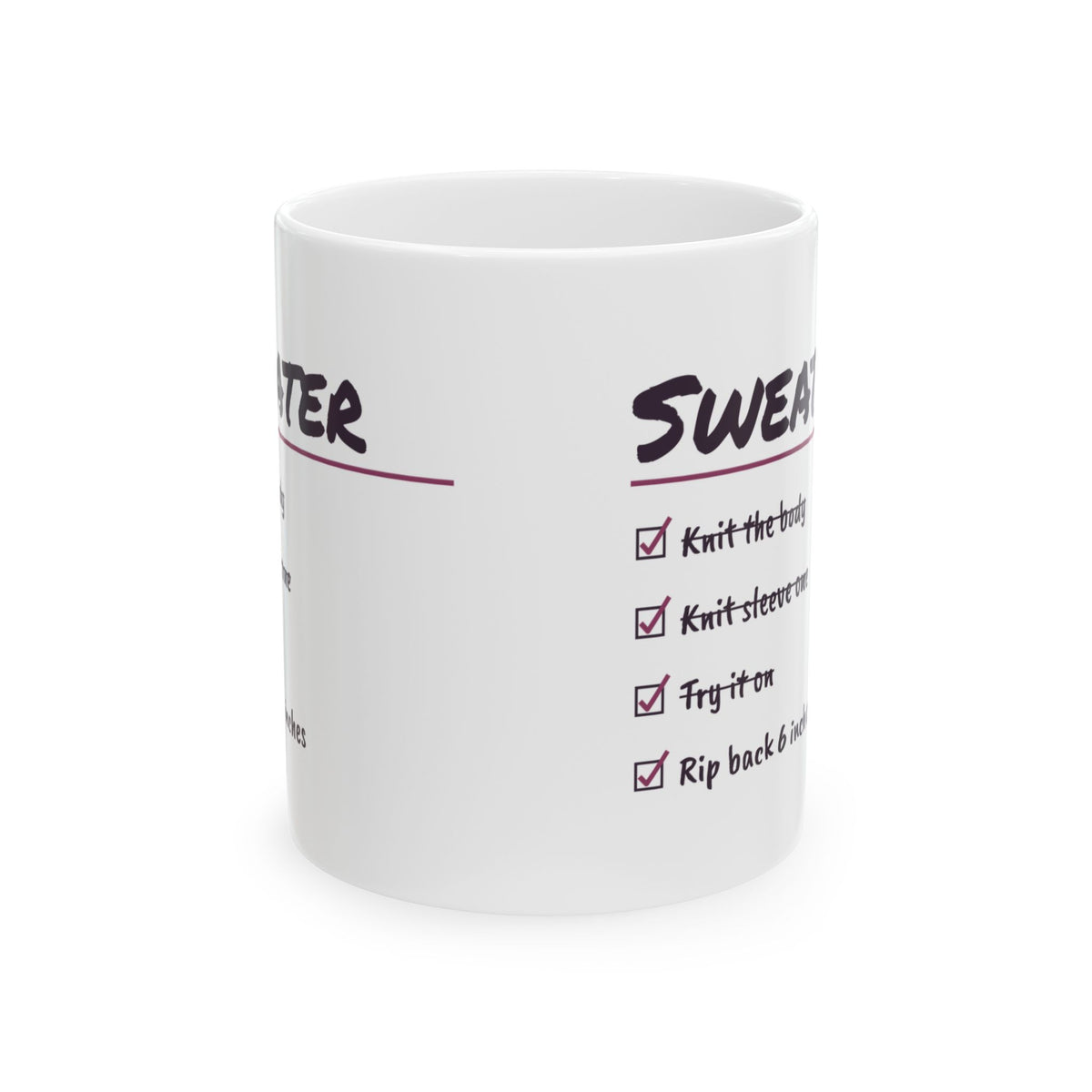 Funny Knitting Coffee Mug Try It On Rip Back Six Inches