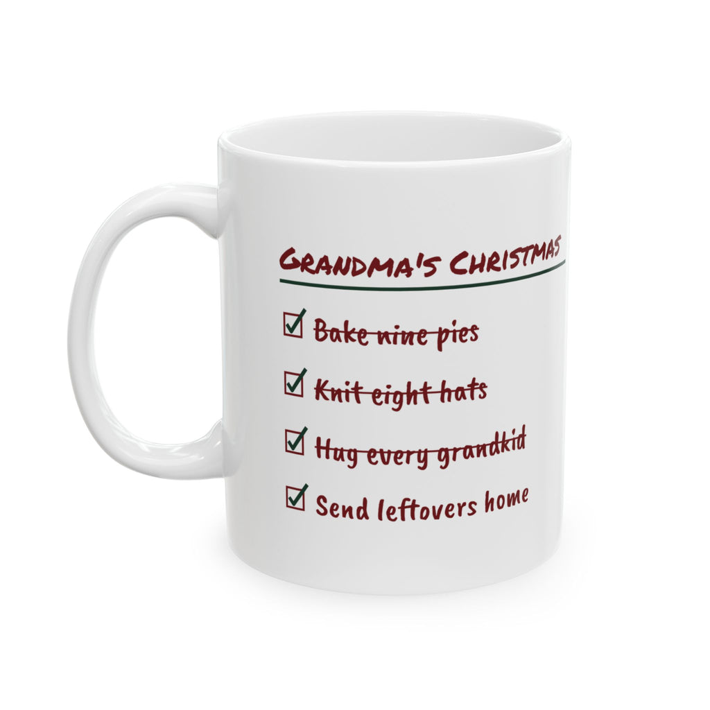 Funny Christmas Grandma Coffee Mug Grandma's Christmas Checklist