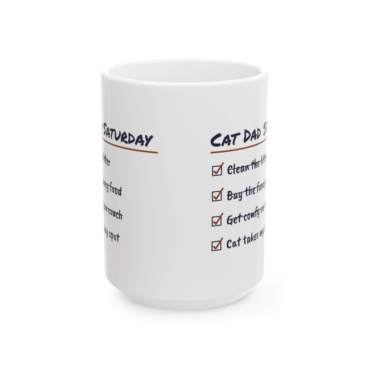 Funny Cat Dad Father's Day Coffee Mug Cat Dad Saturday Checklist