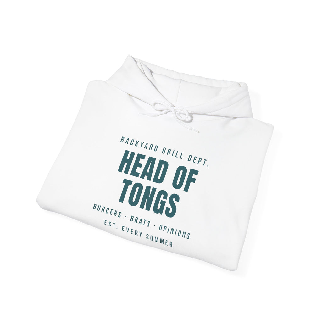 Funny Grill Dad Hoodie Head Of Tongs Backyard BBQ