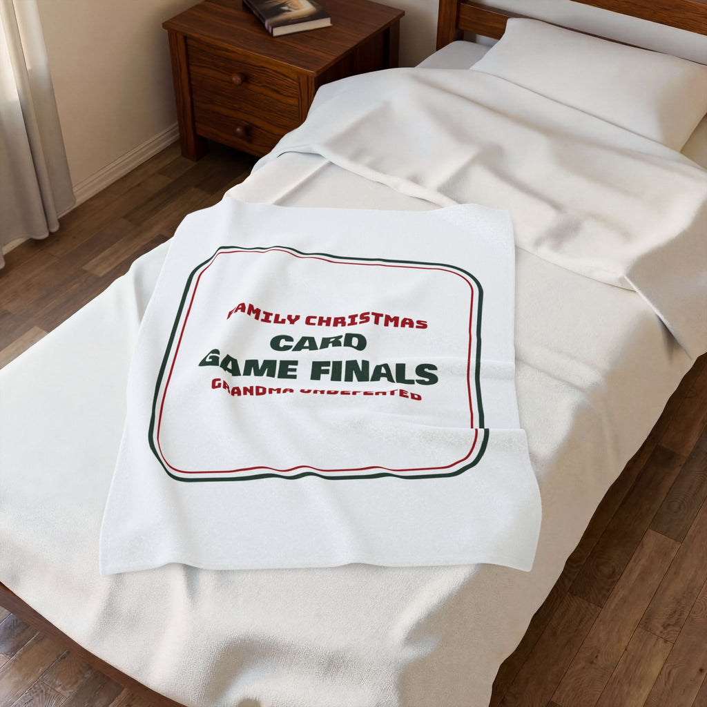 Funny Christmas Throw Blanket Card Game Finals Grandma Undefeated Sign