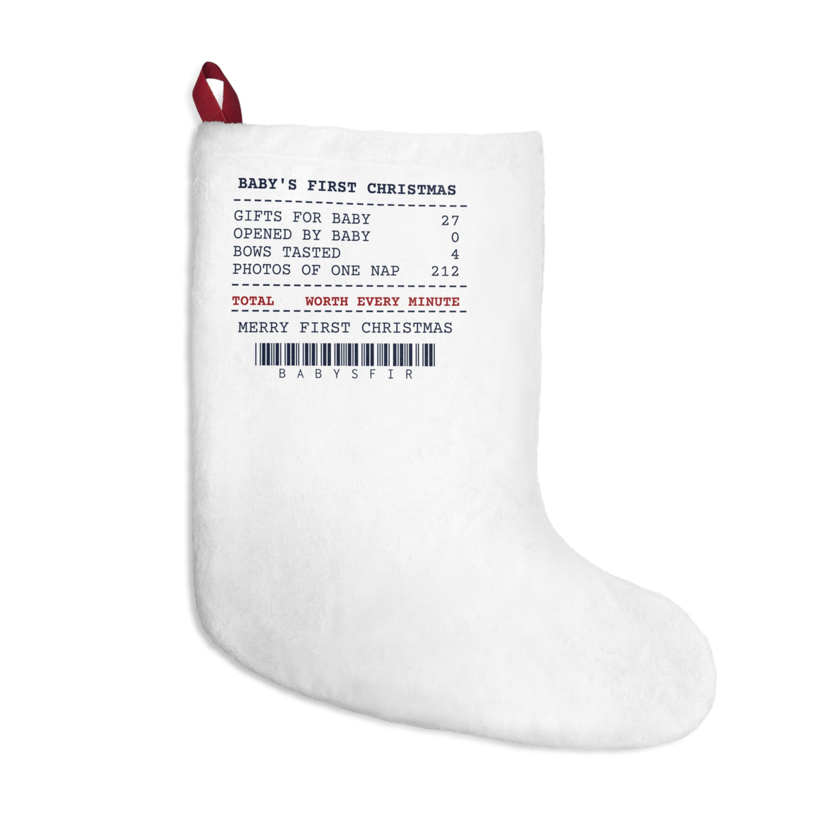 Funny Christmas Stocking Baby's First Christmas Receipt For