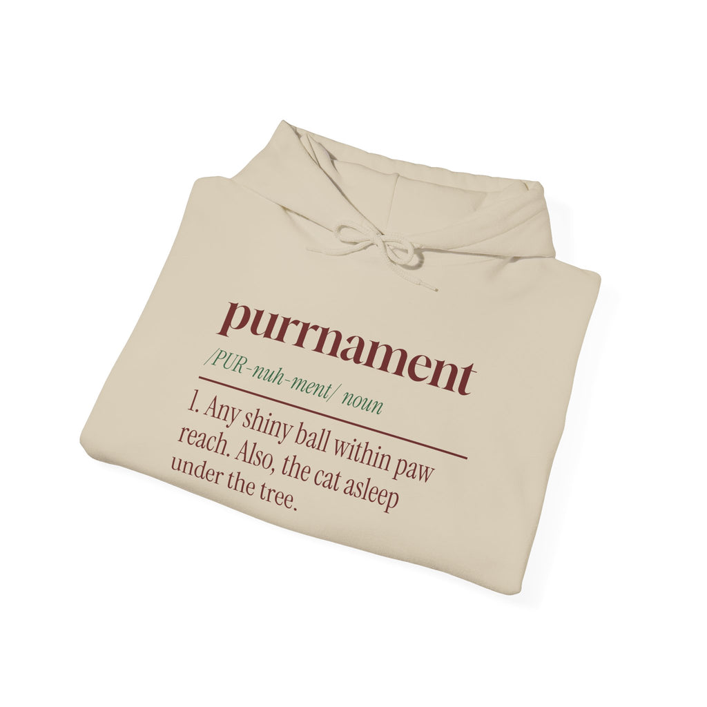 Funny Christmas Cat Hoodie Purrnament Dictionary Definition