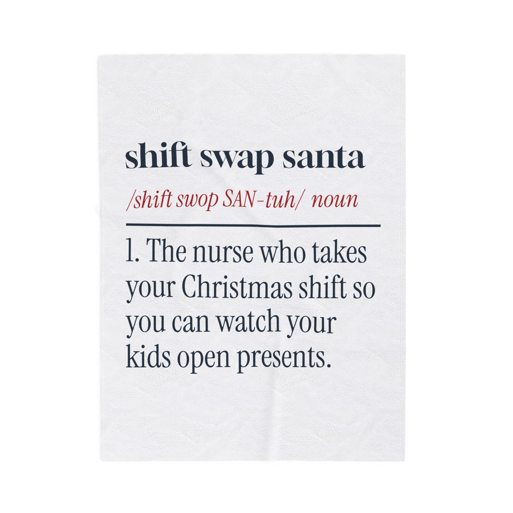 Funny Christmas Nurse Throw Blanket Shift Swap Santa Dictionary Definition