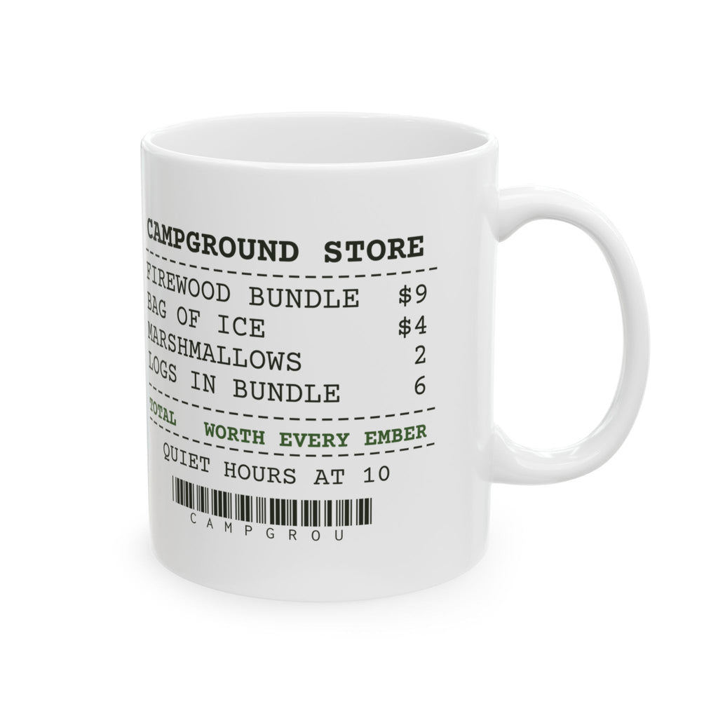 Camping Coffee Mug Nine Bucks For Six Logs Campground Store Receipt