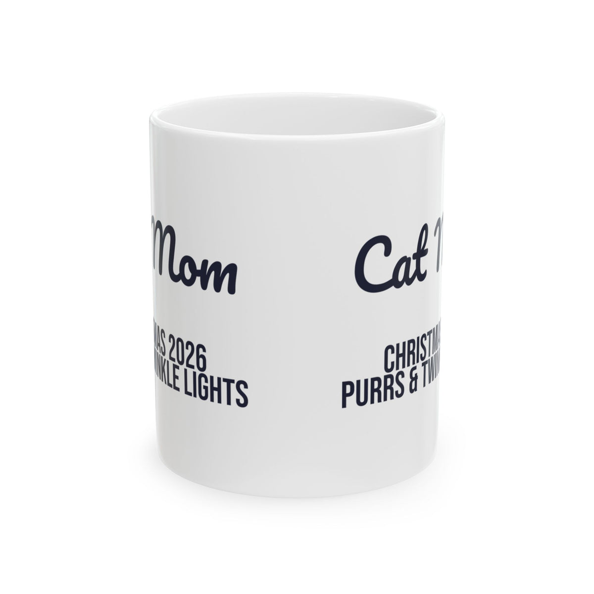 Cat Mom Christmas 2026 Coffee Mug Purrs And Twinkle Lights