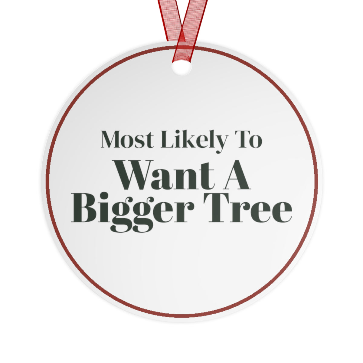 Funny Christmas Ornament Most Likely To Want A Bigger Tree