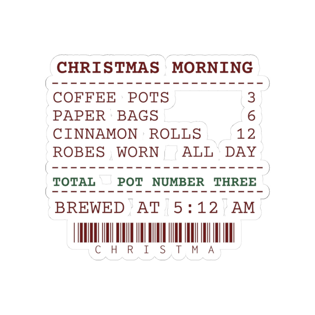 Funny Christmas Sticker Christmas Morning Receipt