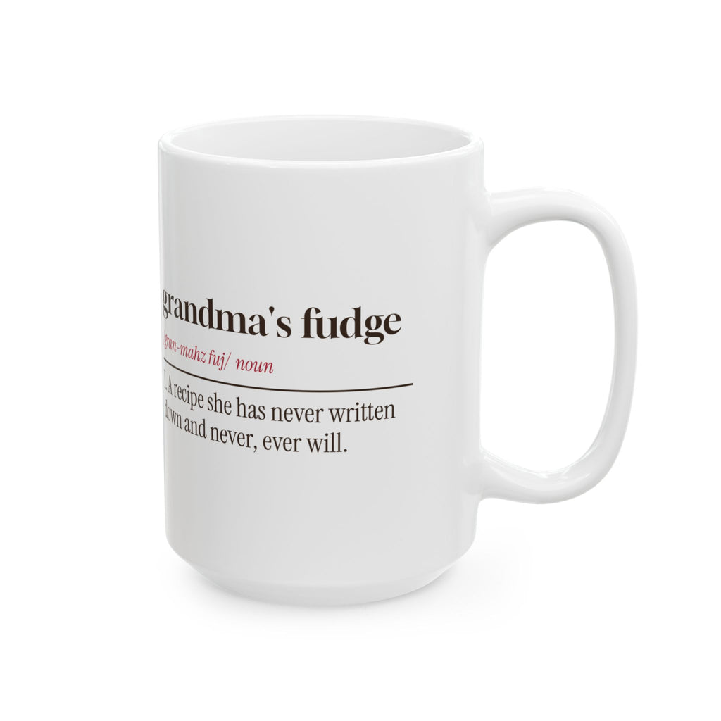 Funny Grandma Christmas Coffee Mug Grandma's Fudge Definition
