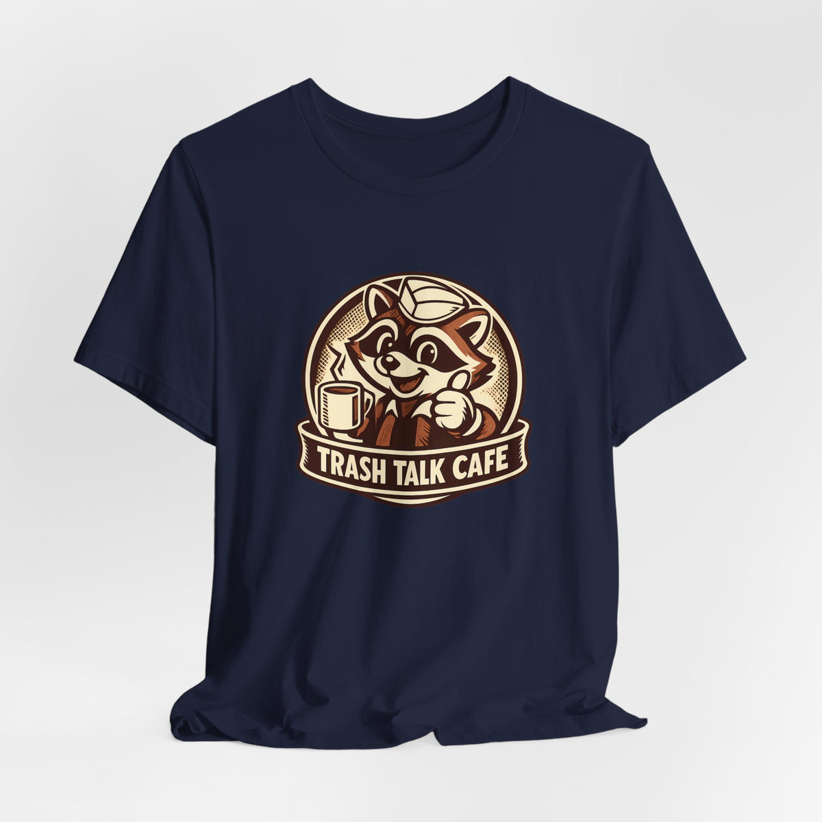 Trash Talk Cafe Funny Retro Raccoon Coffee Shirt