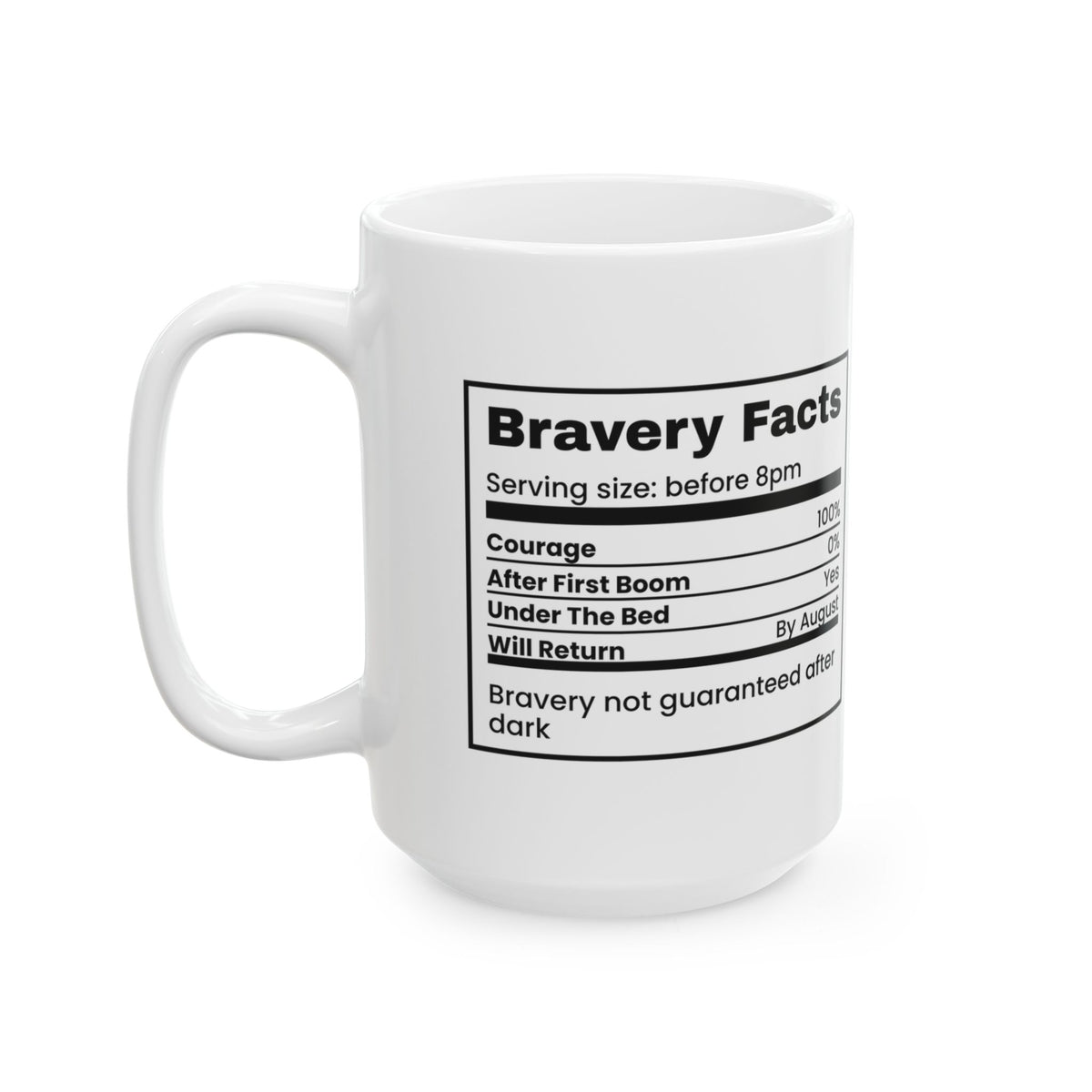 Funny Bravery Facts Coffee Mug Fireworks Dog Zero Percent For Dads