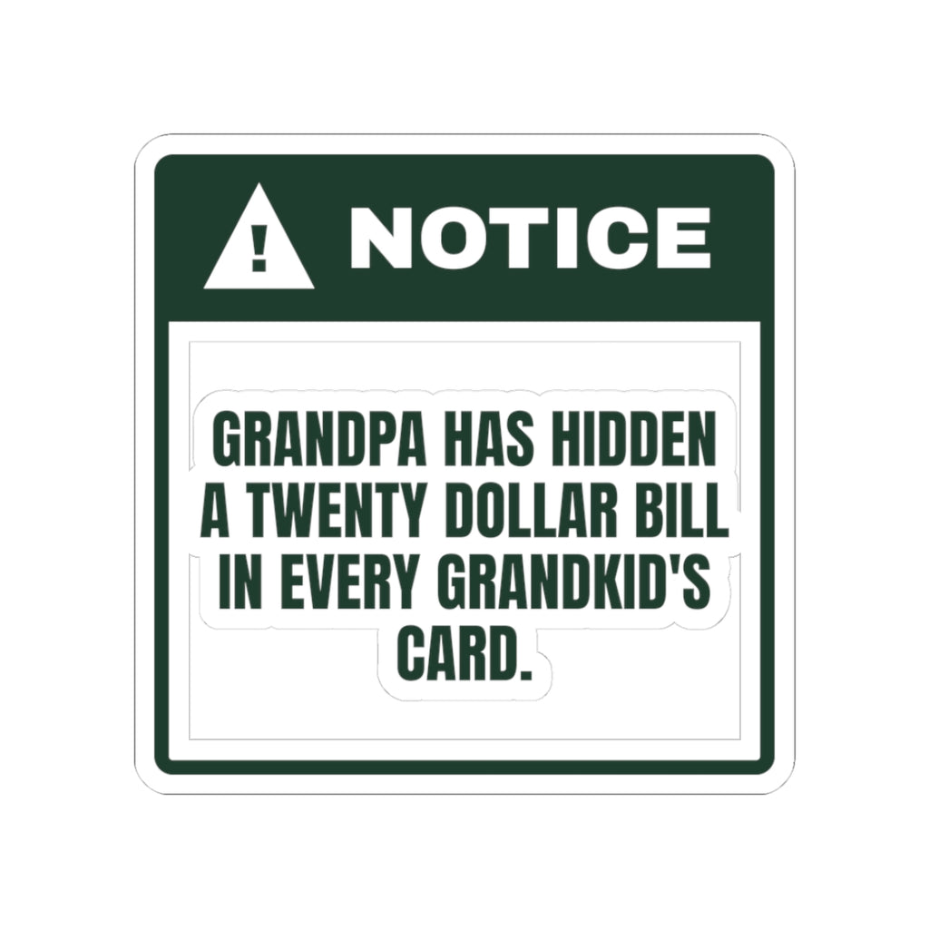 Funny Christmas Grandpa Sticker A Twenty In Every Card Love Grandpa