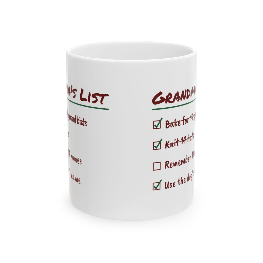 Funny Christmas Grandma Coffee Mug Remember 14 Names Use The Dog's Name