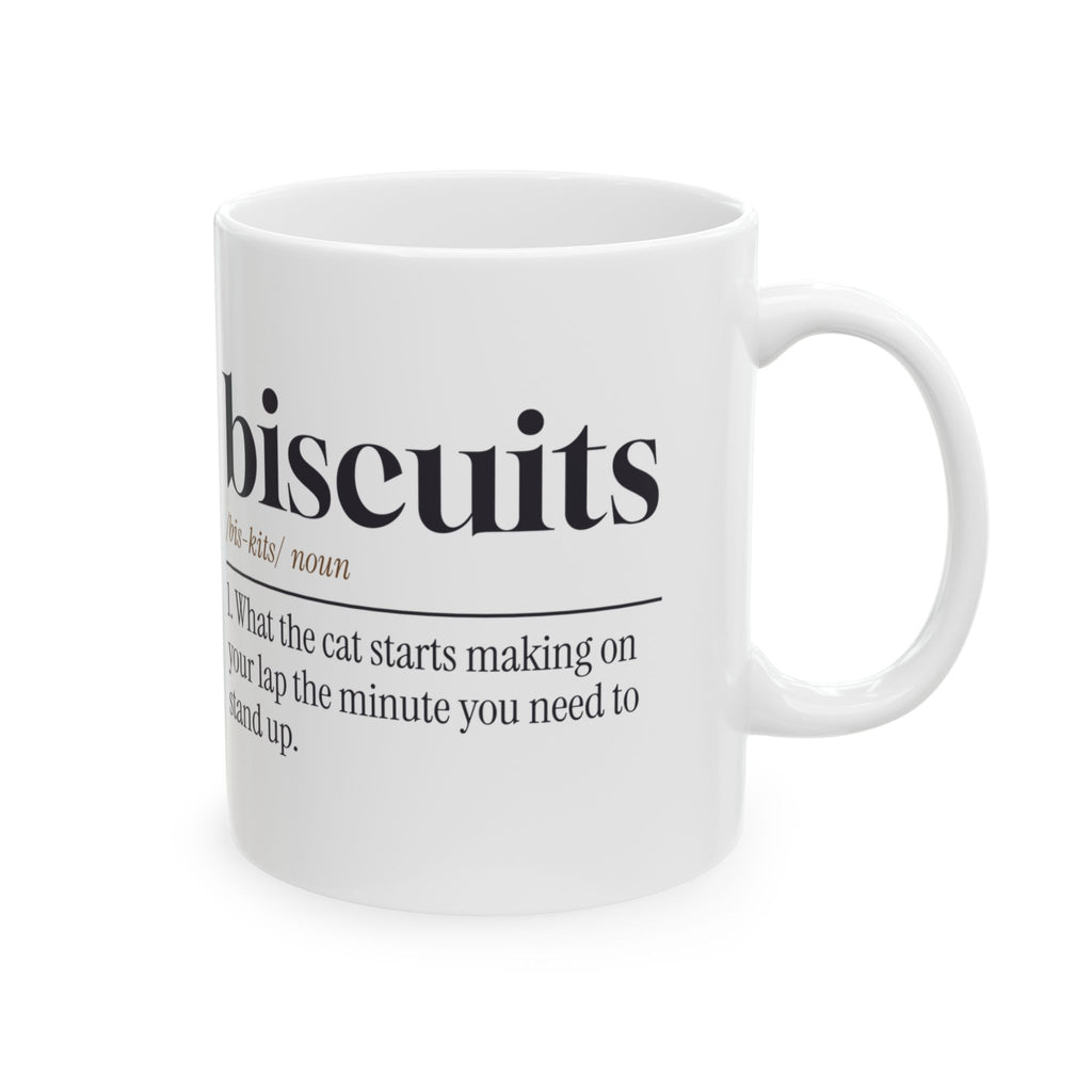 Funny Cat Mom Mug Can't Get Up She's Making Biscuits Cup