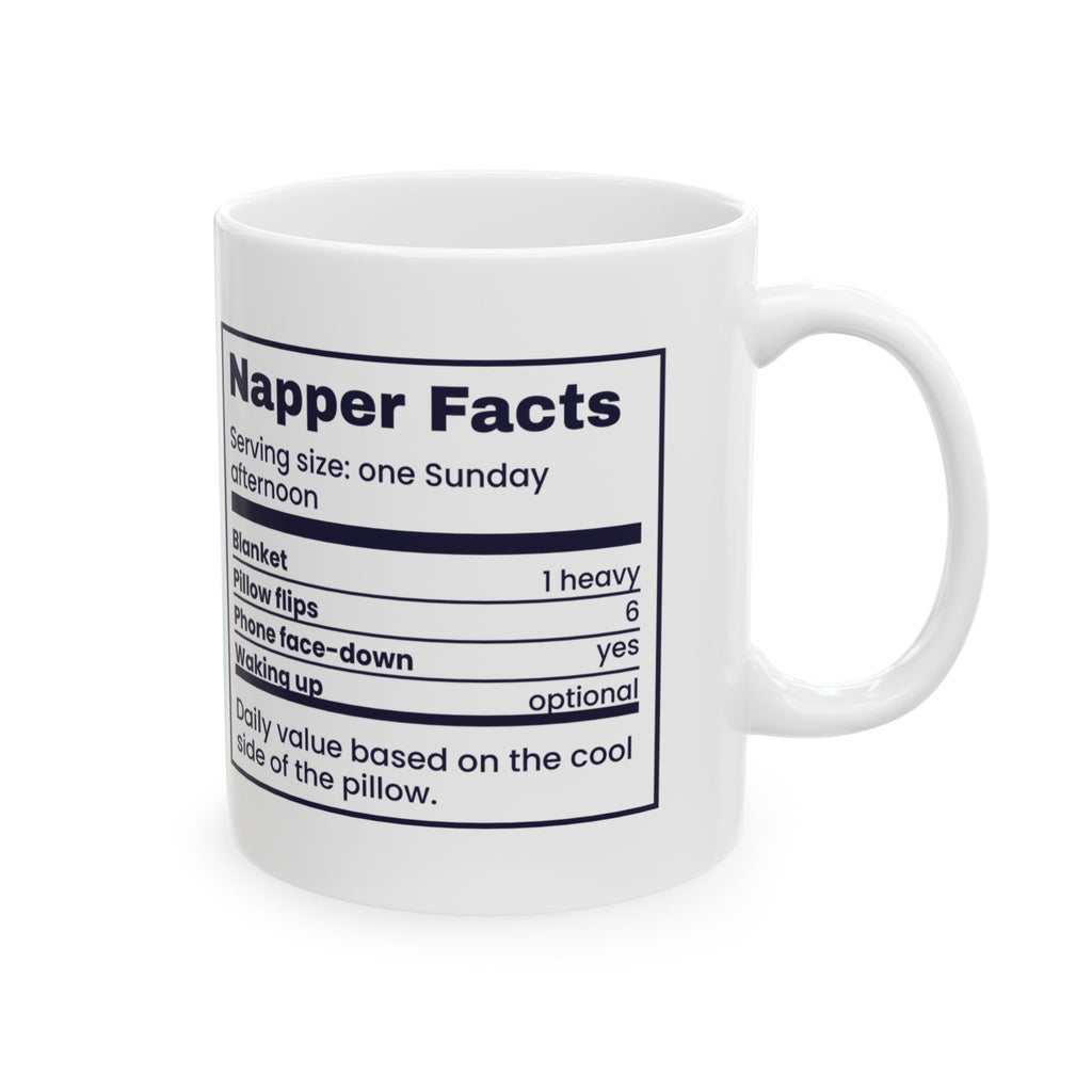 Funny Nap Lover Coffee Mug Napper Facts Nutrition Label