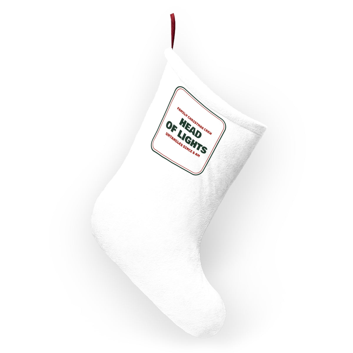 Matching Family Christmas Stocking Head Of Lights Family Crew