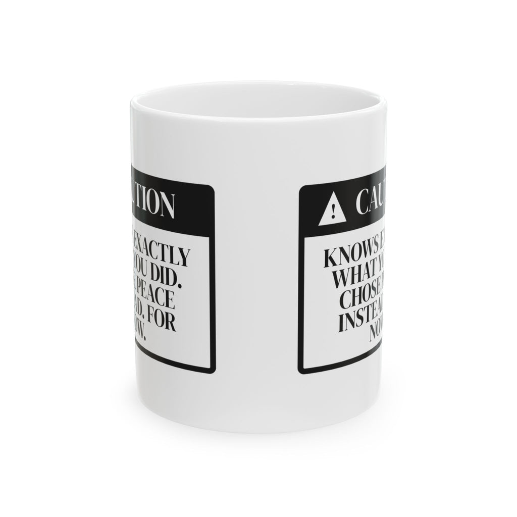 Funny Wife Coffee Mug Caution Chose Peace Joke For Wife