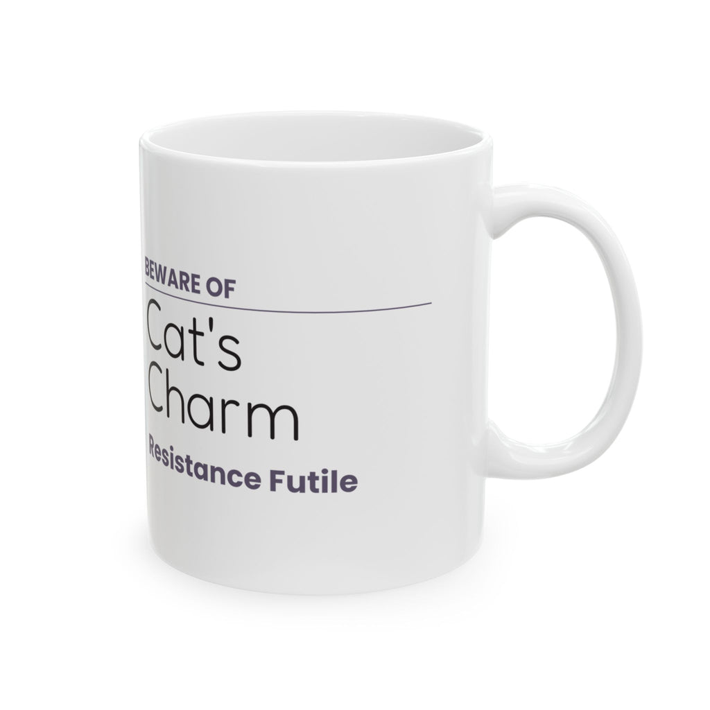 Funny Cat Coffee Mug Beware Of Cat's Charm For Cat Lovers