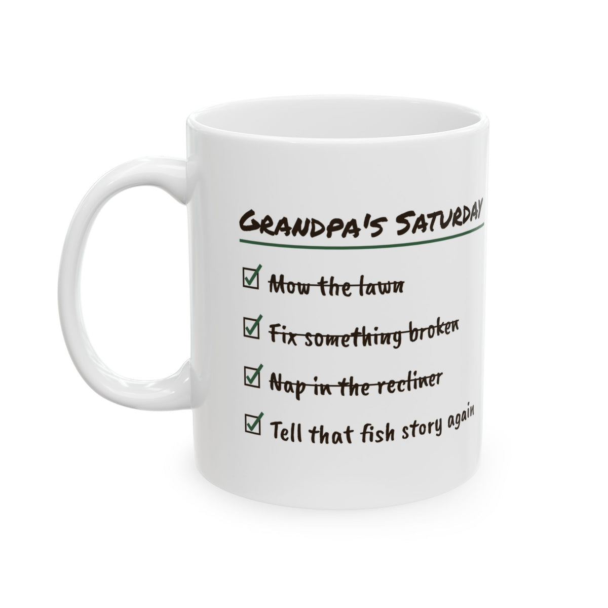 Funny Grandpa Checklist Coffee Mug Saturday Routine For Grandpa