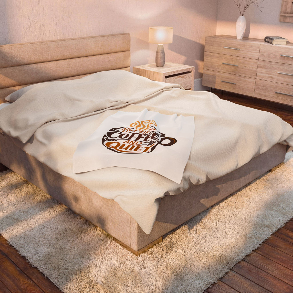But First Coffee And Quiet Funny Coffee Lover Throw Blanket