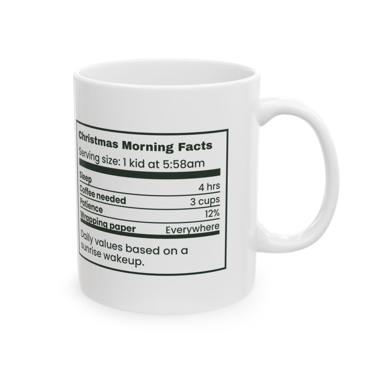 Funny Christmas Family Coffee Mug Christmas Morning Facts For Parents